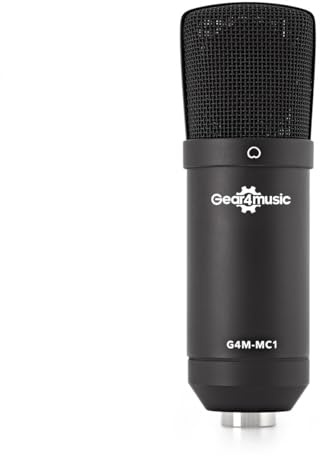 Gear4Music MC1 Kondensatormikrofon | Kondensatorkapsel mit Nierencharakteristik, präzise Wiedergabe mit breiter Frequenzantwort, ideal für Podcasts und Aufnahmen