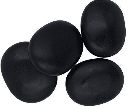 Oksano, pietre larghe per massaggio caldo, in basalto, ideali per Spa, massaggioterapia, relax, 4 pezzi