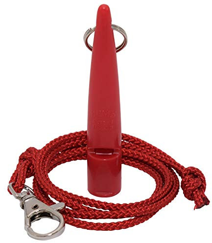 ACME Hundepfeife No. 210,5 + GRATIS Pfeifenband | Hörbar für alle Hund - laut und weitreichend | Für professionelles Rückruf Hundetraining (Carmin red)