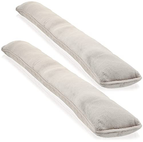 COM-FOUR® 2X Coupe-Vent pour Portes et fenêtres - Coupe-Vent en Microfibre - économisez de l'énergie avec Coupe-Vent - 1kg butoir de Porte (02 pièces - Taupe)