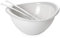 Omada Design Bol passoire et couverts à salade (3 pièces), 26 cm de diamètre, ergonomique et par le design innovant, intérieur blanc et bord extérieur coloré, Ligne Trendy,Blanc