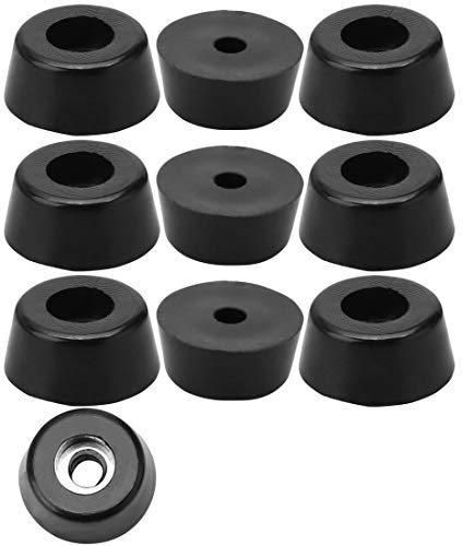sourcing map 10pcs Rubber Feet Bumper Buffer Feet Furniture Leg Cutting Board Pads Anti-slip with Metal Washer, D17x15xH8mm