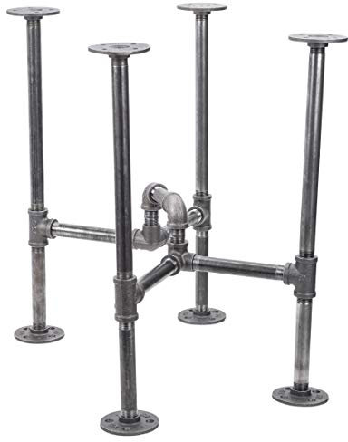Industrie-Rohr-Deko-Tischbein-Set, rustikaler Beistelltisch, Basis-Kit, dunkelgrau/schwarze Stahlrohre, Vintage-Möbel, Couchtischbeine, mittleres Jahrhundert, modern Unterführung grau