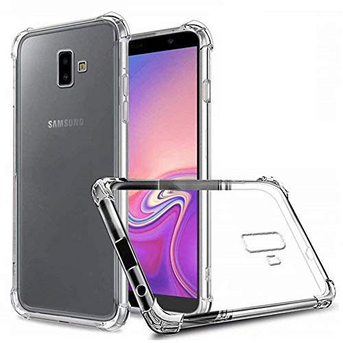 REY Coque Anti-Shock pour Samsung Galaxy J6 Plus 2018, TPU Transparent en Silicone Antichoc