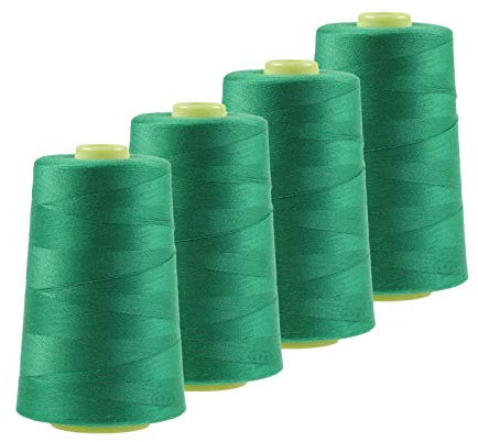 4 x 4572m Qualitäts Overlock-Garn Oeko-Tex Overlock-Nähgarn Farben 581 bis 620, Farbe:A616 türkisgrün
