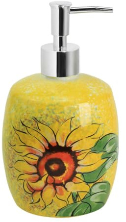 Ceramic Sunflower Soap Dispenser Lotion Bottle Liquid Soap Lotion Holder