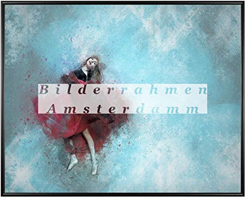 Homedecoration Cadre photo Amsterdam - Noir mat - 48 x 68 cm - Cadre en plastique avec verre synthétique de 1 mm - Incassable - Transparent