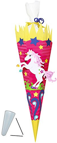 alles-meine.de GmbH komplette Füllung - Circa 200 Teile - für BASTELSET Schultüte - Einhorn Pferd - mit/ohne Kunststoff Spitze - für ALLE Zuckertüte zum selber Basteln - 6 ..