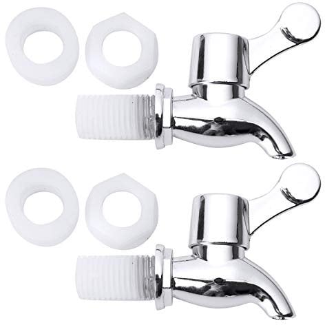 CHICTRY 2Pcs Silver Beverage Dispenser Replacement Faucet Tap Spigots for Homebrew Barrel Fermenter Wine Beer Beverage Juice Water Dispenser Type A 17mm