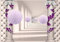 ZHEN WALLPAPER Wandbild Korridor Spalten Violette Blätter Lila Streifen Foto Tapeten, Wandbild, Motiv Tapeten, Vlies Tapeten Raum * 300cmx210cm (118.1x82.7inch)
