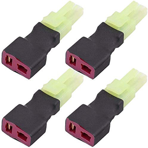 4 Pcs No Wires Mini Tamiya Style Female Male Plug to Deans T Style Plug Female Male Adapter Wireless Connector for RC Drone Lipo Battery Charger ESC (mini tamiya male to T female)