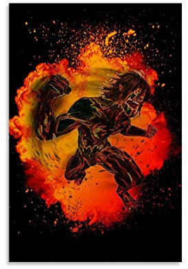 haocaitou Cartoon Eren Jaeg Poster Dekorative Malerei Leinwand Wandkunst Wohnzimmer Poster Schlafzimmer Gemälde 50 x 75 cm