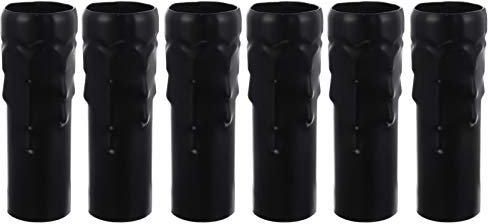 Beaupretty Schwarze Kerze Licht Buchse Abdeckungen 6Pcs Metall Kerze Ärmeln Leuchter Basis E14 Kronleuchter Buchse Abdeckungen für Hochzeit Ostern Geburtstag Partei Liefert 25X80mm