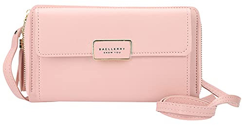 Yixuan Damen Handytasche Zum Umhängen Handy Portemonnaie Tasche Geldbörse Damen Gross Handy Umhängetasche Handy Schultertasche mit Reißverschluss Kartenfächer Verstellbar Schultergurt