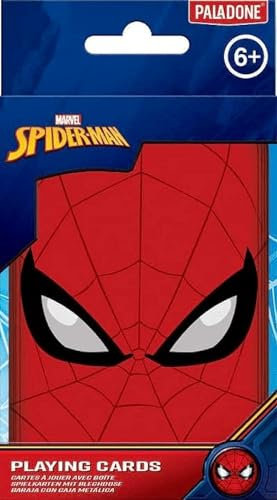 Spiderman Spielkarten in Sammlerdose - Offiziell Lizenziertes Disney-Kartenspiel, Standarddeck mit 54 Karten, Geschenk für Disney-Fans