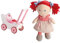 HABA 950 - Puppenwagen Herzen, niedlicher Puppenwagen mit zweifach verstellbarem Bügel, Matratze, Kissen und Decke, ab 12 Monaten & 5737 - Puppe Mirli weiche Stoffpuppe, ab 6 Monaten