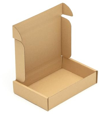 KK Verpackungen Faltschachteln 240 x 170 x 50 mm Braun 1-wellig (Außenmaß 260 x 176 x 56 mm) | 50 Stück, Versandkartons Kartons für Versand als DHL Päckchen S Hermes Päckchen DPD GLS Paketklasse XS
