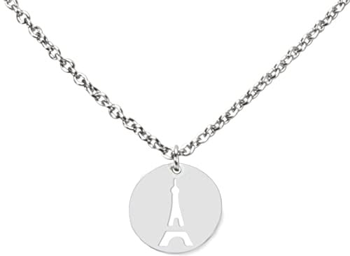 DAHEIM Halskette Paris - filigrane Kette Eifelturm für Damen und Frauen, Heimat-Schmuck Frankreich aus Edelstahl (silber-farben oder vergoldet) DHK297
