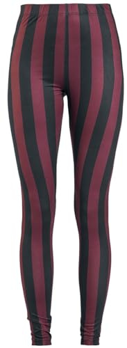 Gothicana by EMP Damen Schwarz/rot gestreifte Leggings 5XL
