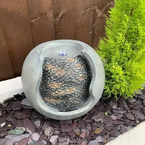 Tranquility Pebble Urn Solar Powered Water Feature With Cover,Waterfall, Water Fountain, Garden Decoration, Garden Feature