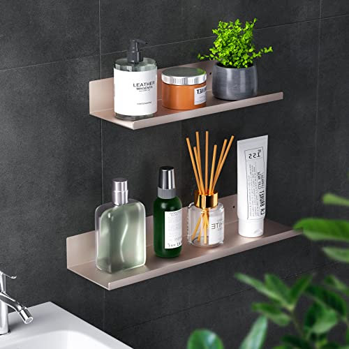 Bestdon Estantería para Ducha sin taladrar, 2 Unidades de estantería de Ducha de Aluminio, autoadhesiva, para baño, Inoxidable, Oro Rosa