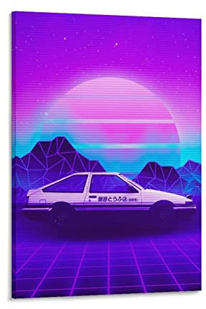 Jdm Ae86 Auto-Poster, Vintage-Poster, dekoratives Gemälde, Leinwand, Wandkunst, Wohnzimmer, Schlafzimmer, Gemälde, 30 x 45 cm