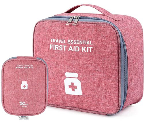 Medikament Tasche Große Kapazität, 2 Stück Medikamententasche Tasche Reise Set, Tragbar Reise Erste Hilfe Reiseapotheke Tasche Leer, Medizintasche Reise Apothekentasche für Reisen Unterwegs Home Büro