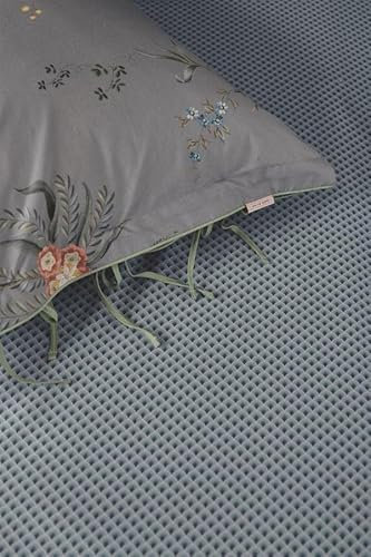 Pip Studio Perkal-Baumwolle-Spannbettlaken Suki Farbe Mid Blue Größe 90x200