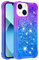 KBIKO-zxl Compatible with iPhone 13 Mini Case Clear Liquid Glitter Soft TPU Bumper Cover Shockproof Anti-Slip Girly Woman Protective Phone Case for iPhone 13 Mini.Purple Blue YBJ