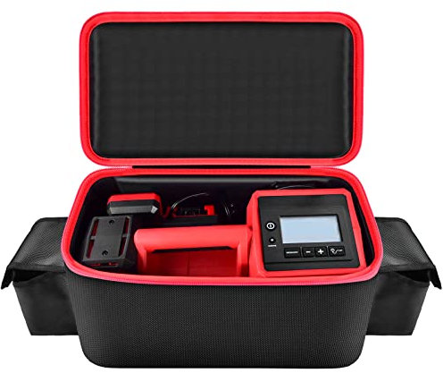 Air Compressor Bag Compatible with Milwaukee M18 Inflator 2848-20/2771-20, Air Pump Carrying Box for Milwaukee Tools,Storage Holder for 18V 3.0/4.0/5.0/6.0/6.5/7.0/8.0Ah Battery (Case Only)-Black