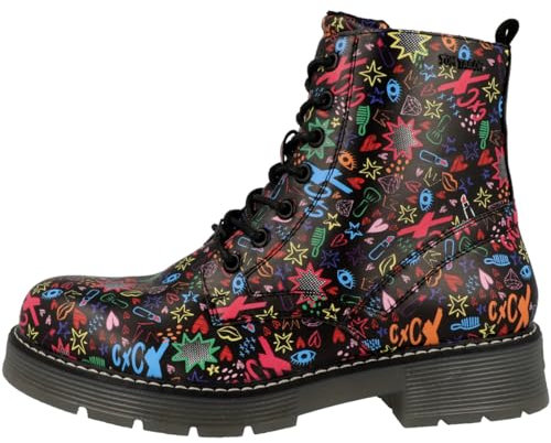 Tom Tailor Damen 4290350035 Mode-Stiefel, Black-Multi, 38 EU