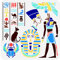 FINGERINSPIRE Ägyptische Hieroglyphen Schablone, 30x30 cm, Aushöhlen, Gott, Anubis, Ägypten, Skarabäus, Handwerksschablone, Schlange, Hund, Kamel, Große Vögel, Ägyptisches Symbol, Zeichenvorlage