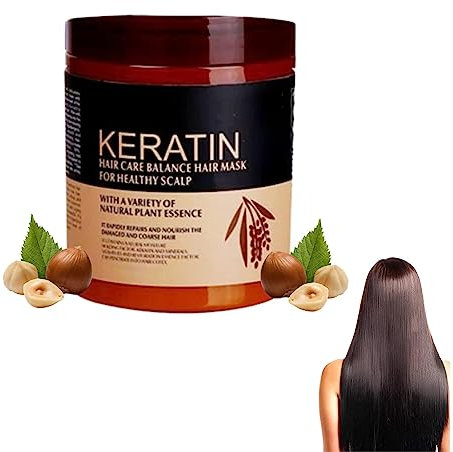 EXQST Keratin-Haarmaske 2023 Neue feuchtigkeitsspendende Keratin-Haarmaske Keratin-Haarpflege ausgleichende Haarmaske für gesunde Kopfhaut