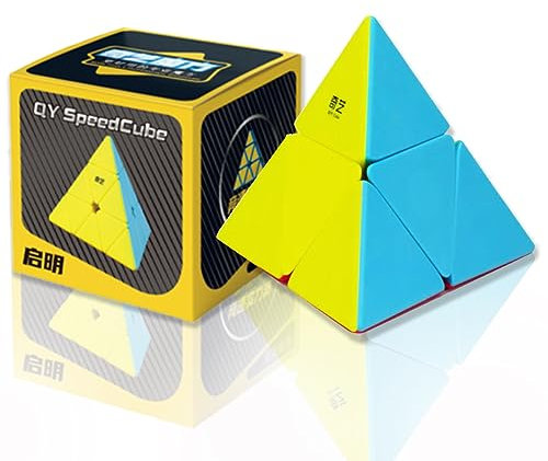 Pyramide Magic Puzzle Cubes,Pyramide Magic Cube Puzzle Magischer Würfel für Schneller und Präziser mit Lebendigen Farben