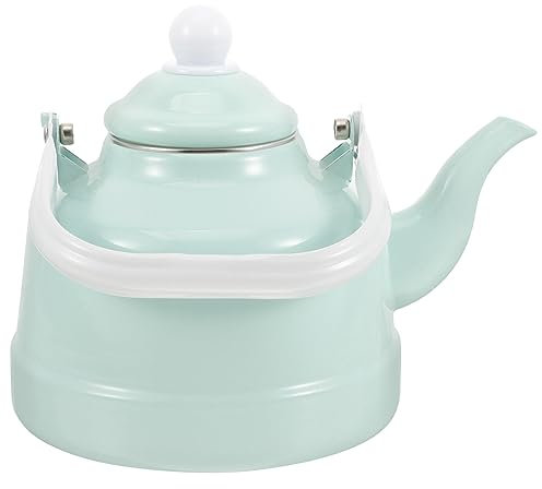 BESTonZON Porzellan-teekessel Kaffeemaschine-kanne Wasserkocher Auf Dem Herd Türkische Kaffeekanne Loseblatt- Mikrowellen Halter Camping- Mini-teekocher Tee Set Emaille STK
