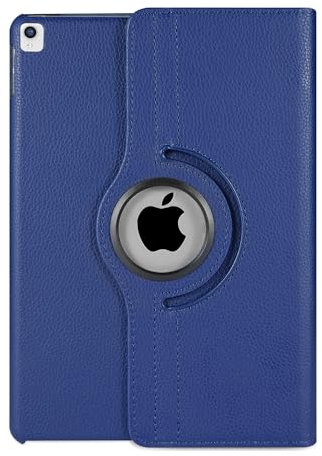Funda de piel giratoria de 360° para Apple iPad 10.2 de 9ª/8ª/7ª generación lanzada en 2021/2020/2019 y para Apple iPad Pro 10.5 lanzado en 2017 y para Apple iPad Air 3 lanzado en 2019 (azul)
