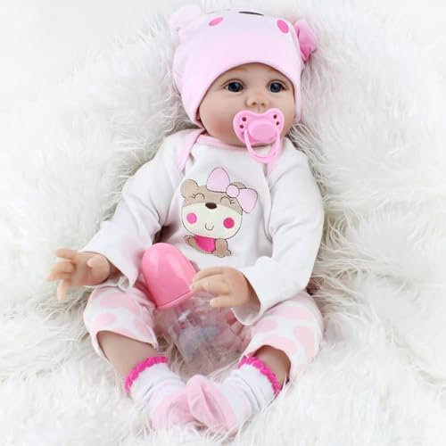 RUNGQIANY Silicone Reborn Dolls 22 Inch 55cm Soft Silicone Vinyl Reborn Toddler Dolls Handmade Baby Reborn Xmas Gift Cheap Reborn Dolls Toy Gift Real Life Dolls Toddler (Reborn Babies 22)