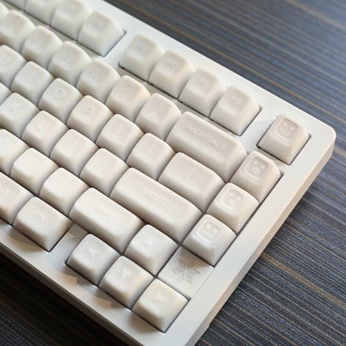 DucKey Translucent Jade Keycaps, 142 Keys/ABS/SA Profile/Doubleshot Keycap for MX Switch Custom Mechanical Keyboard (Color : White)