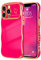 LCHULLE for iPhone 13 Pro Case for Women Girls,Cute Curly Wave Frame Shape Love Heart Pattern Phone Case,Raised Camera Protection Luxury Plating Shockproof Cover for iPhone 13 Pro 6.1,Hot Pink