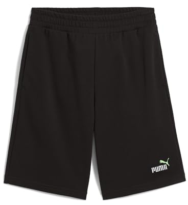PUMA Herren ESS 2 Color No. 1 Logo Shorts 10 TR Gestrickte Shorts, PUMA Black-Spring fern,