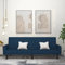 Tidyard Schlafsofa 2-Sitzer Bettsofa Schlafcouch Couch Sofa mit Schlaffunktion Bettsofa Gästebett Sofabett Tagesbett Blau Samtn