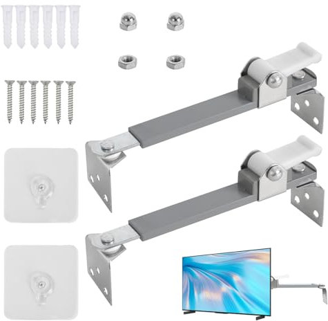 2Pcs TV Anchors for Baby Proofing, Metal TV Safety Straps Adjustable to Prevent Falling and Anti Tip, Anti Tip TV Strap, Furniture Anchors Kit, No Drill TV Wall Anchor Straps (8.6-14.1inch)