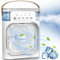 Portable Air Cooler 4-In-1 Mini Mobile Air Conditioner Fan, Evaporative Air Cooler 3 Speeds,600ml water tank, Rainbow Lights, Ideal for Home/Bedroom/Kitchen