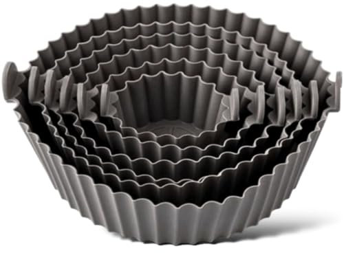 YEMMAR Accesorios freidora de aire Cecotec, Molde Silicona Freidora De Aire Sin Aceite Pack 6, Princess, Ninja, Reutilizables, Flexibles Y Antihadherentes, accesorios Airfyer gris