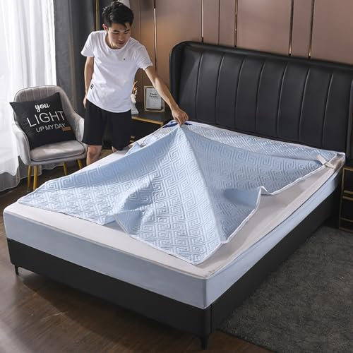 Coprimaterasso trapuntato con cerniera, traspirante, antipolvere, protezione totale, per letto singolo, matrimoniale, king size, con cerniera a 360°, lenzuolo con angoli completamente con cerniera,