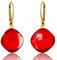 Amber by Mazukna - Bernstein Ohrringe Rot - Eleganter Bernstein-Schmuck Hängend mit goldenem Fitting für Damen, Tropfenförmige Amber-Ohrringe, Damenschmuck