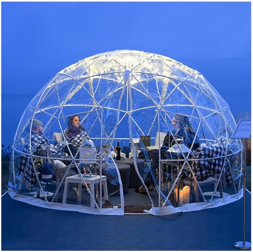 GAYAYAS Garten-Iglu-Zelt Blasenzelt Shelter Geodätische Kuppel 5-7 Personen, Garten-Gewächshaus-Iglu-Kuppelzelt, geeignet für Terrassen und Essbereiche,3.6M