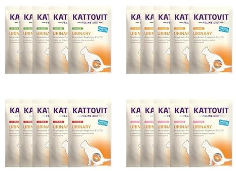 Kattovit Urinary Frischebeutel | Bundle | 4 Sorten | 20 x 85g | Pute, Huhn, Kalb & Lachs