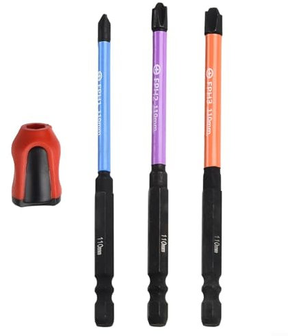Besttoolifes FPZ Jeu d'embouts de tournevis magnétiques spéciaux fendus pour électricien 1/2/3/FPZ1/FPZ2/FPZ3 (110 mm)