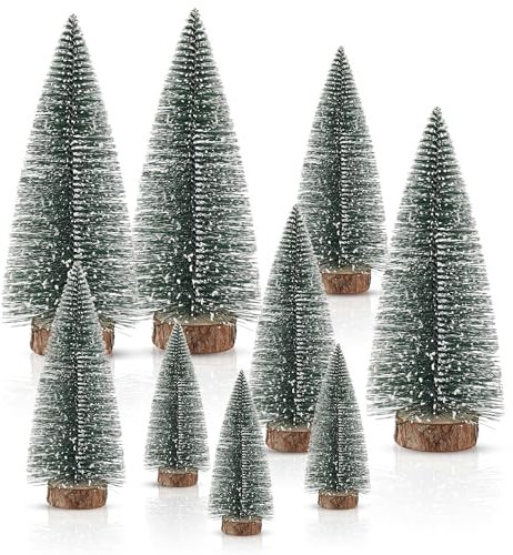 9 unidades mini árbol de Navidad artificial, mini árbol de Navidad verde, pequeño árbol de Navidad para decoración de mesa, escaparate DIY 10/15/20 cm